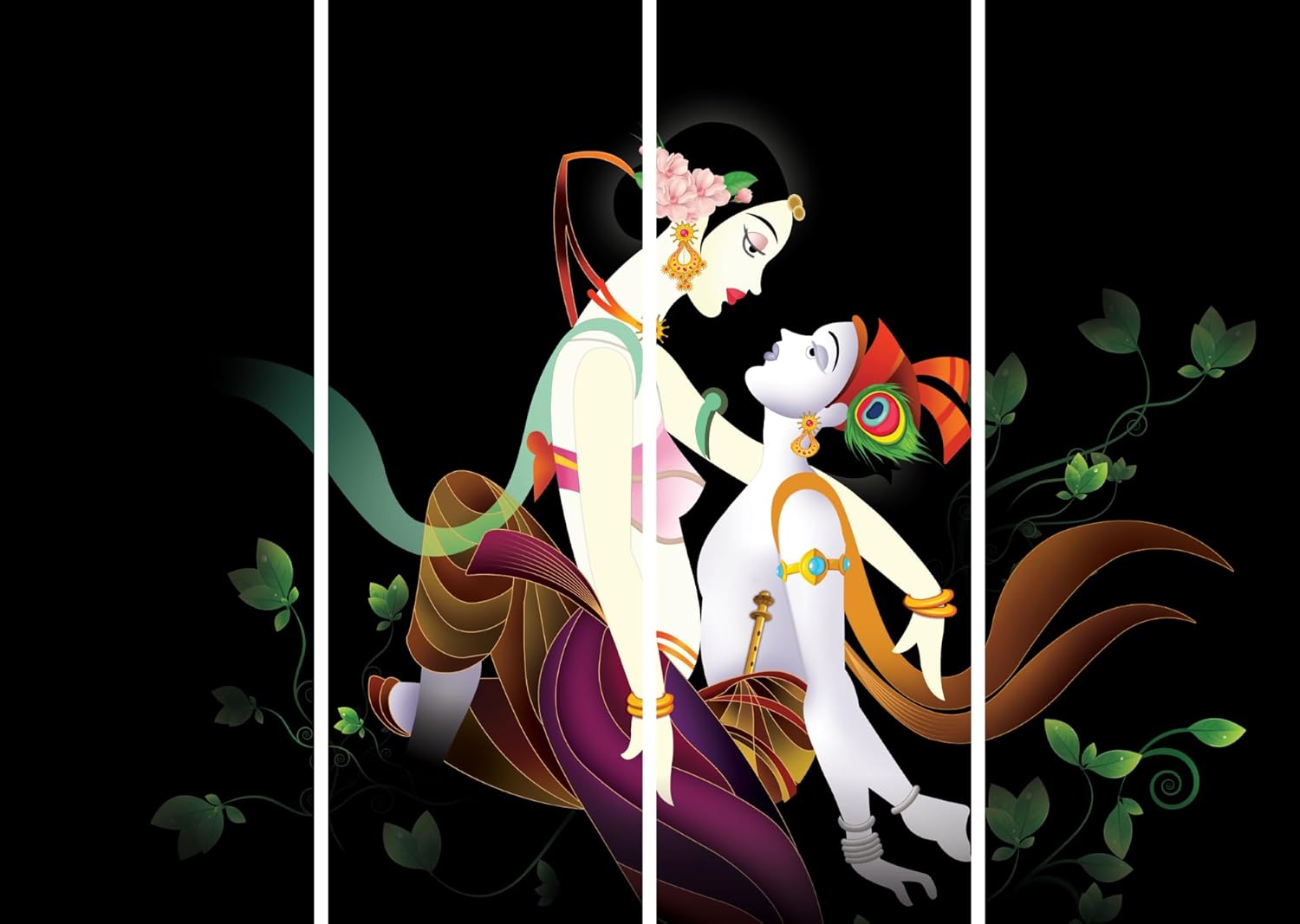inep-b0cgjkm5gs-krishna-tastic-quad-panel-divine-love-framed-wall-art_-backside-hooks-highlighted-for-easy-ready-to-hang-installation..jpg